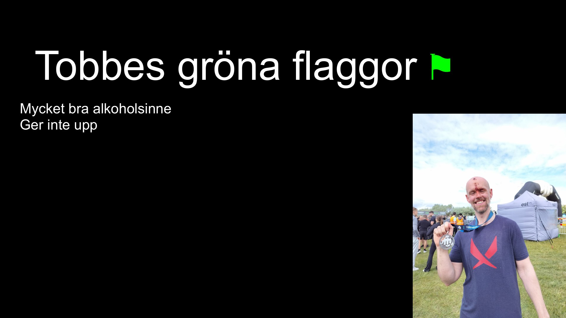 Slide 12 från pitchen om Tobbe